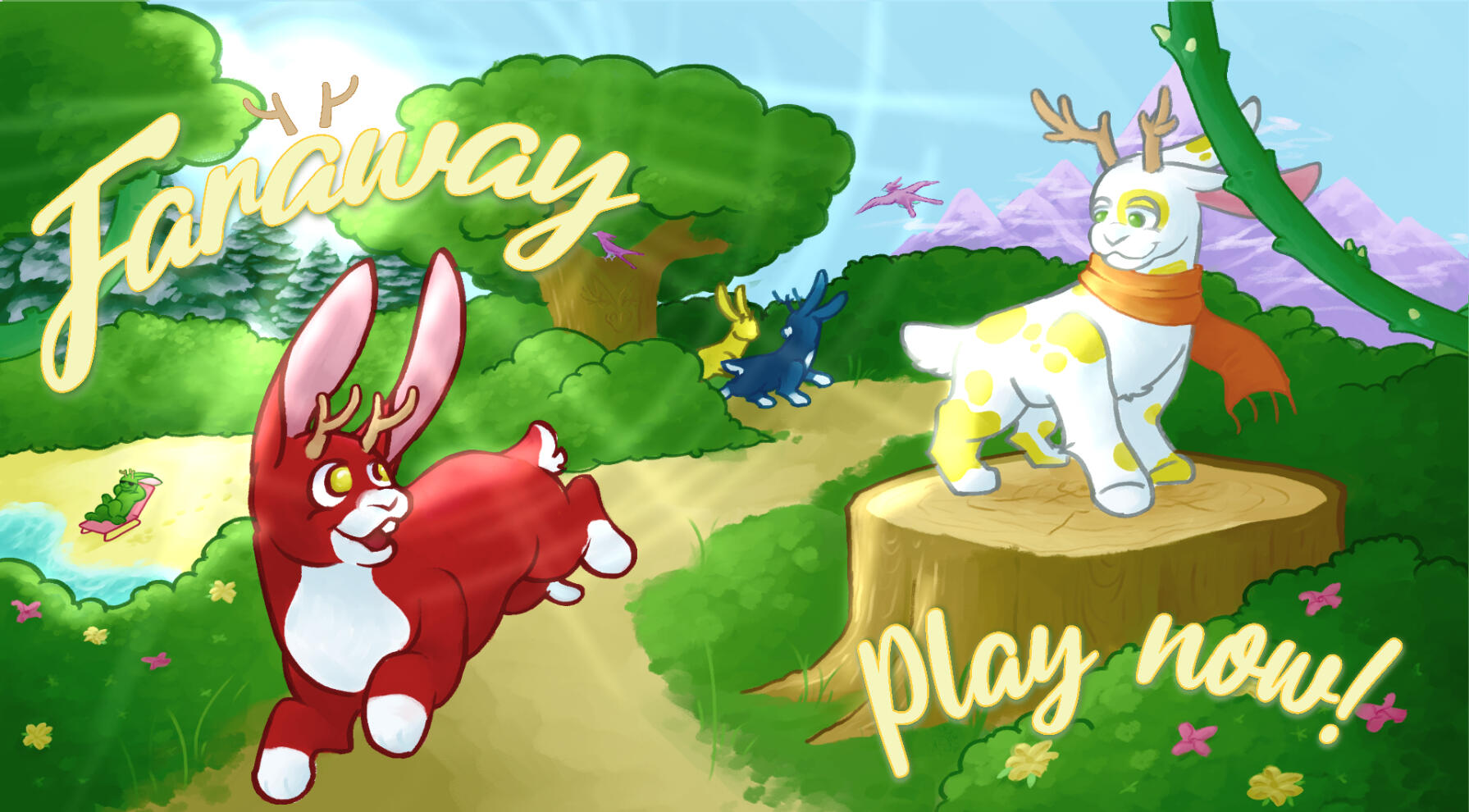 The opening artwork for Faraway, a children's virtual world and my senior thesis project.