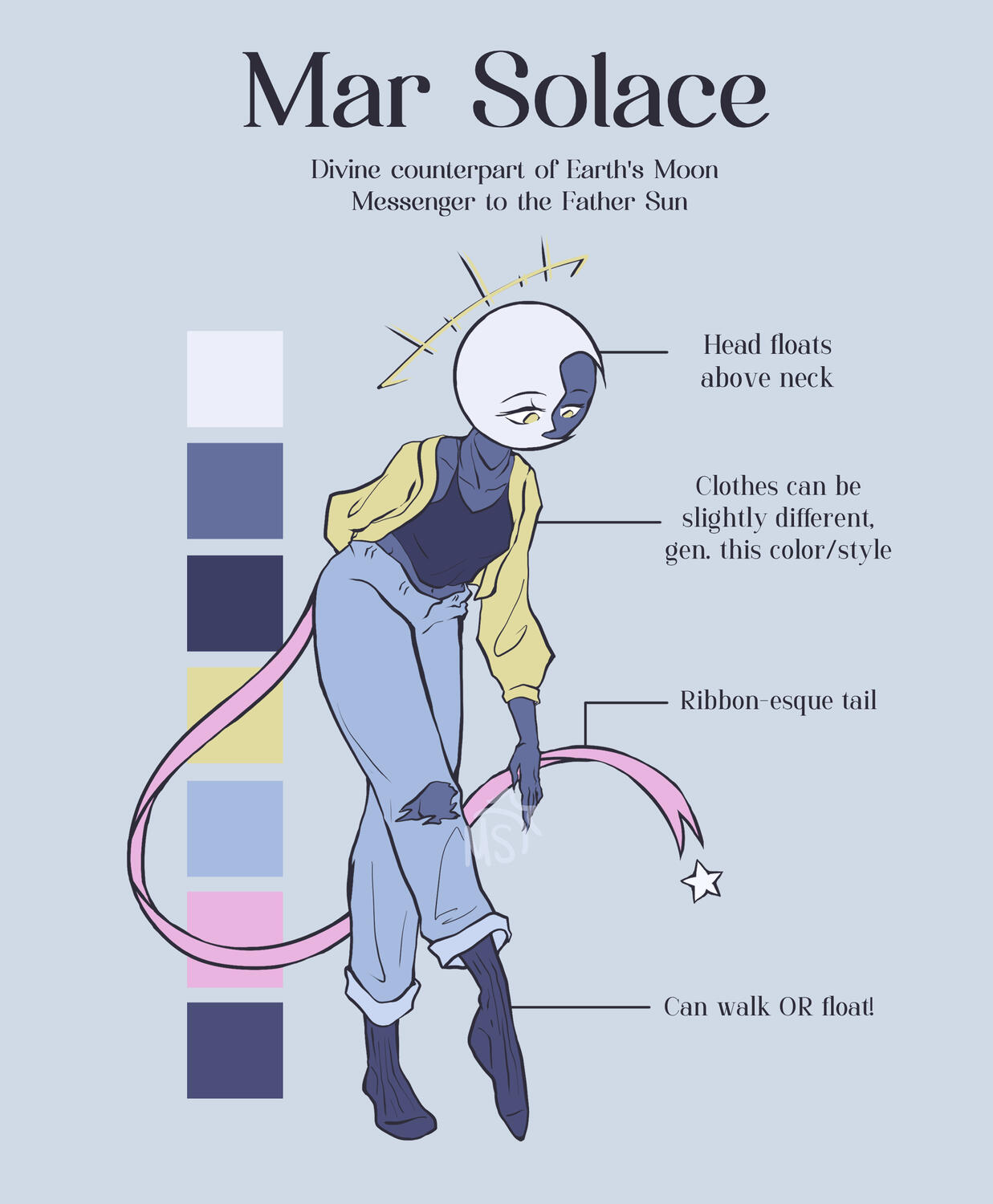 Reference sheet for Mar, my persona and branding poster girl.