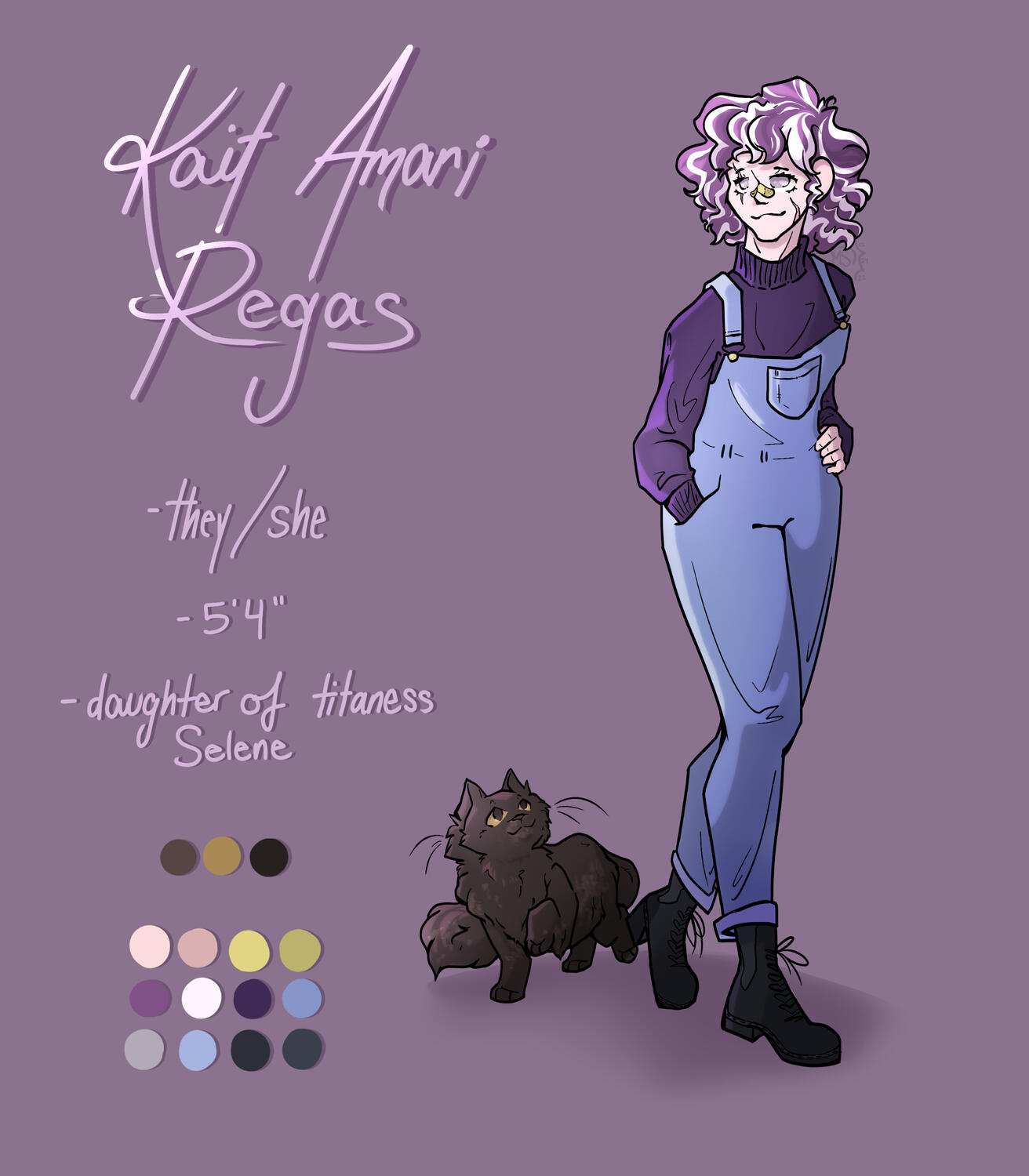 Reference sheet for a friend's character in a collaborative storytelling project.